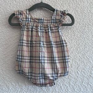 Burberry Infant Classic Plaid Bubble Romper One Piece‎ Size 3 Months